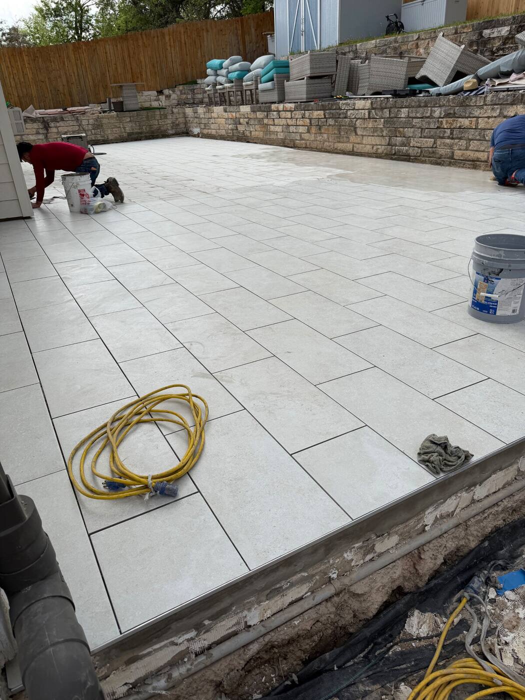 Porcelain tile patio for Carla D.